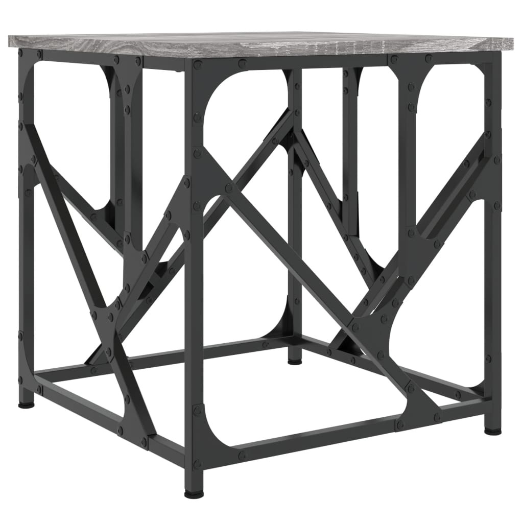VidaXL Salontafel 45x45x47,5 cm bewerkt hout grijs sonoma
