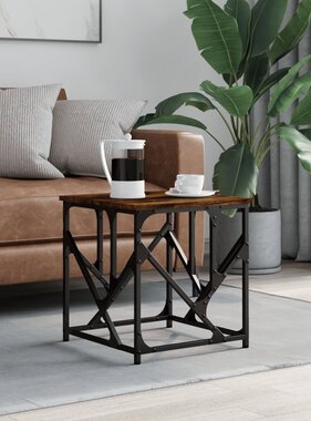 VidaXL Salontafel 45x45x47,5 cm bewerkt hout gerookt eikenkleurig