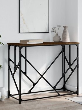 VidaXL Wandtafel 100x40x80 cm bewerkt hout bruin eikenkleur