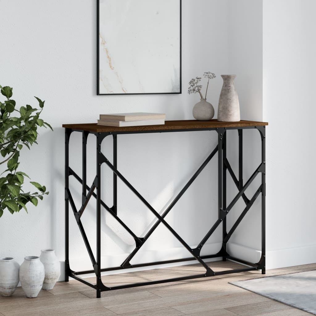 VidaXL Wandtafel 100x40x80 cm bewerkt hout bruin eikenkleur