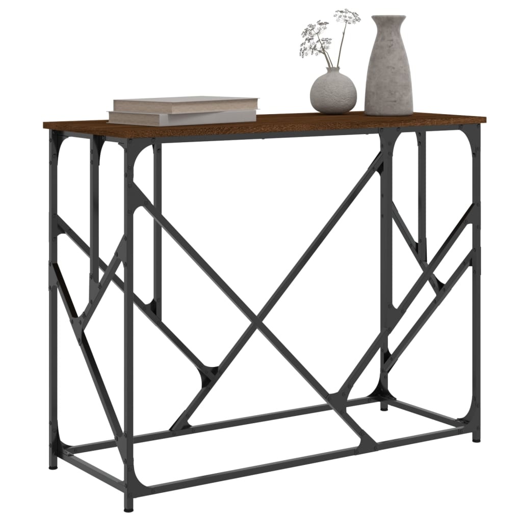 VidaXL Wandtafel 100x40x80 cm bewerkt hout bruin eikenkleur