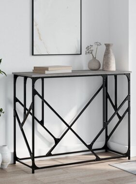 VidaXL Wandtafel 100x40x80 cm bewerkt hout grijs sonoma eikenkleurig