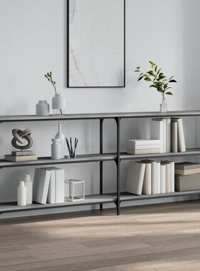 VidaXL Wandtafel 200x29x75 cm bewerkt hout grijs sonoma eikenkleurig