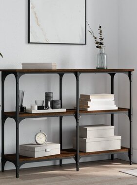 VidaXL Wandtafel 100x29x75 cm bewerkt hout bruin eikenkleur