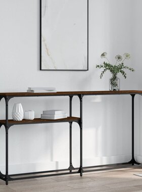 VidaXL Wandtafel 145x22,5x75 cm bewerkt hout bruin eikenkleur