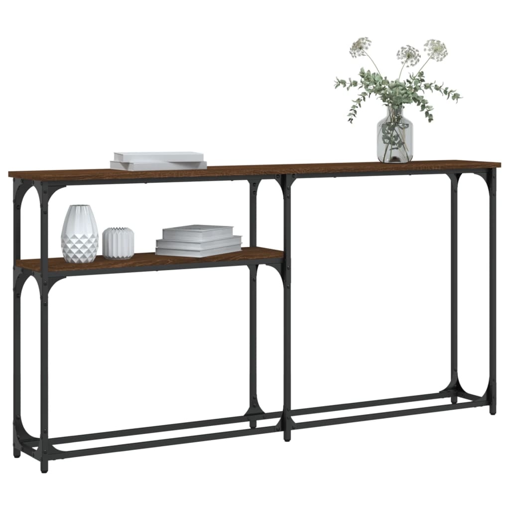 VidaXL Wandtafel 145x22,5x75 cm bewerkt hout bruin eikenkleur