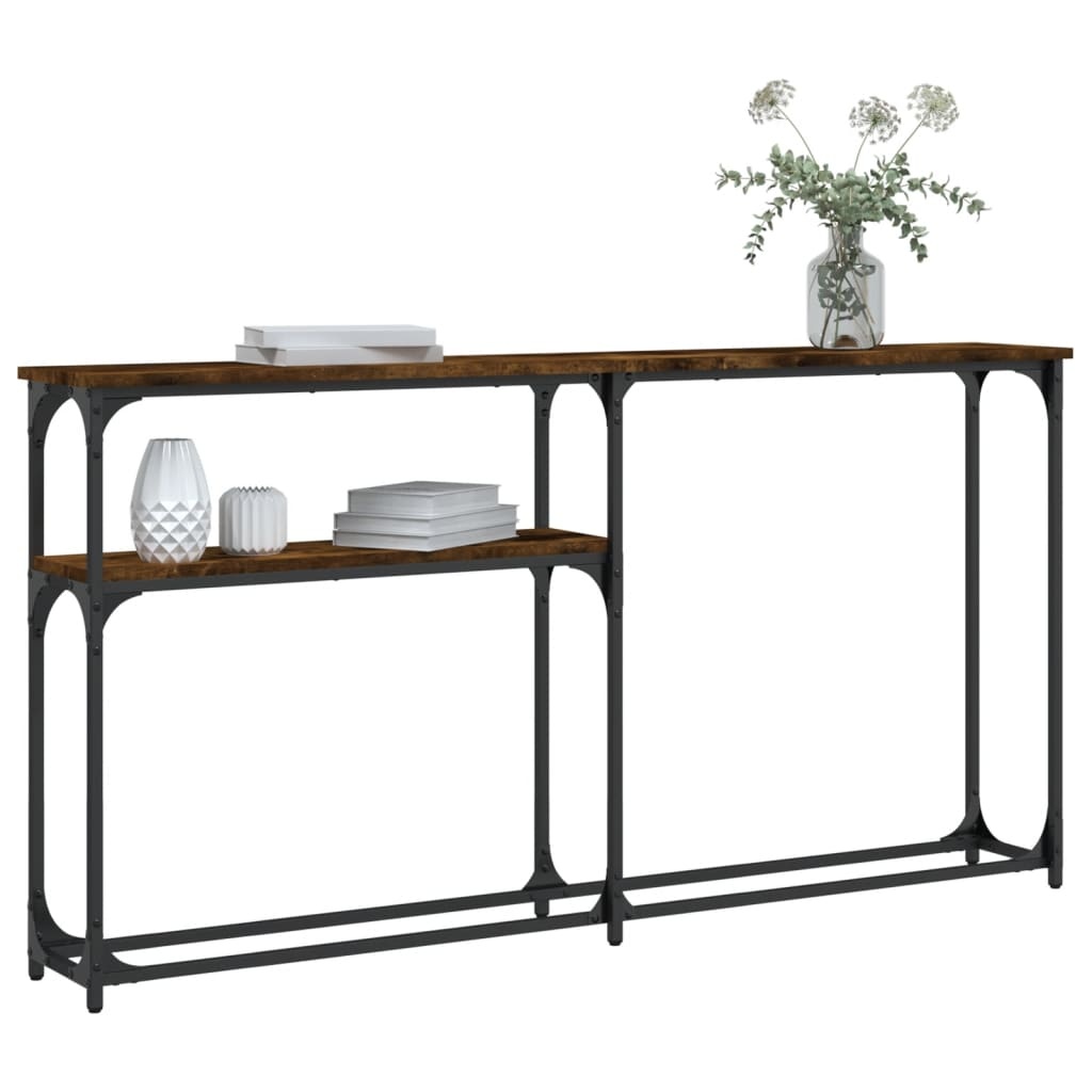 VidaXL Wandtafel 145x22,5x75 cm bewerkt hout gerookt eikenkleurig