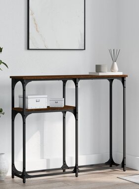 VidaXL Wandtafel 90x22,5x75 cm bewerkt hout bruin eikenkleur