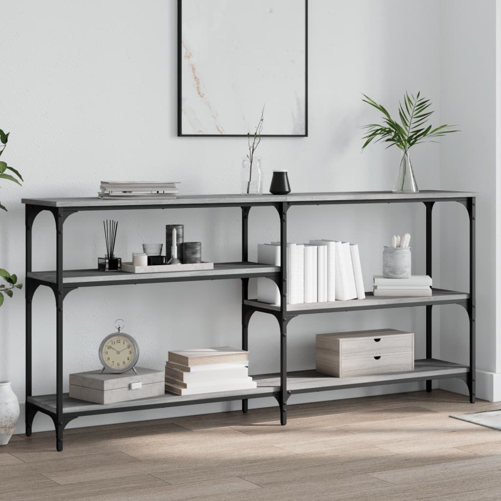 VidaXL Wandtafel 160x29x75 cm bewerkt hout grijs sonoma eikenkleurig