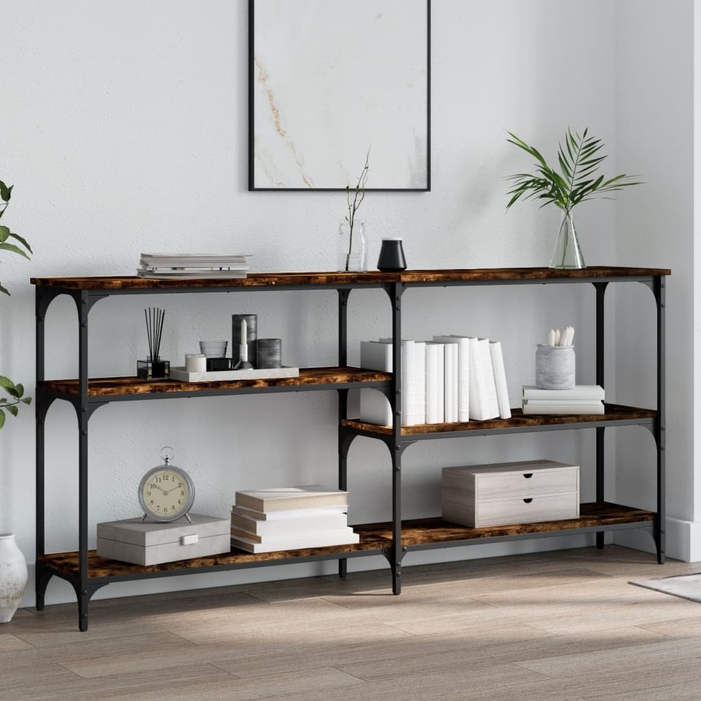 VidaXL Wandtafel 160x29x75 cm bewerkt hout gerookt eikenkleurig