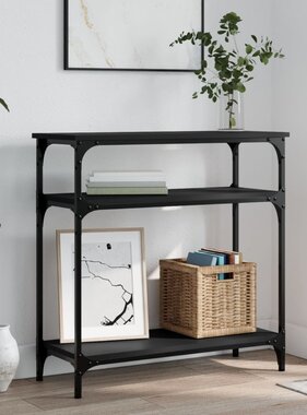 Wandtafel 75x29x75 cm bewerkt hout zwart