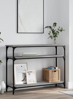 Wandtafel 100x29x75 cm bewerkt hout grijs sonoma eikenkleurig