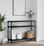 Wandtafel 100x29x75 cm bewerkt hout zwart