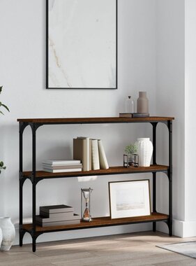 Wandtafel 100x22,5x75 cm bewerkt hout bruin eikenkleur