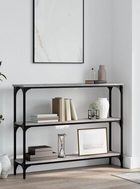 VidaXL Wandtafel 100x22,5x75 cm bewerkt hout grijs sonoma eikenkleurig