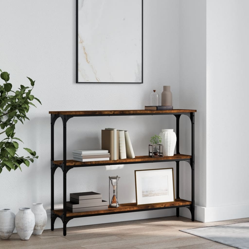 VidaXL Wandtafel 100x22,5x75 cm bewerkt hout gerookt eikenkleurig