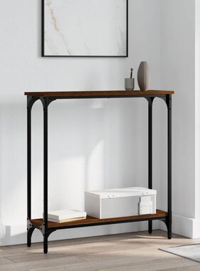 VidaXL Wandtafel 75x22,5x75 cm bewerkt hout bruin eikenkleur