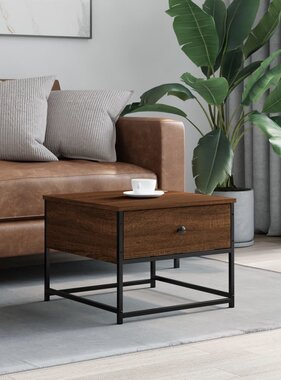 VidaXL Salontafel 51x51x40 cm bewerkt hout bruin eikenkleur