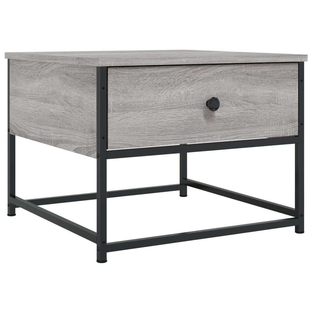VidaXL Salontafel 51x51x40 cm bewerkt hout grijs sonoma eikenkleurig