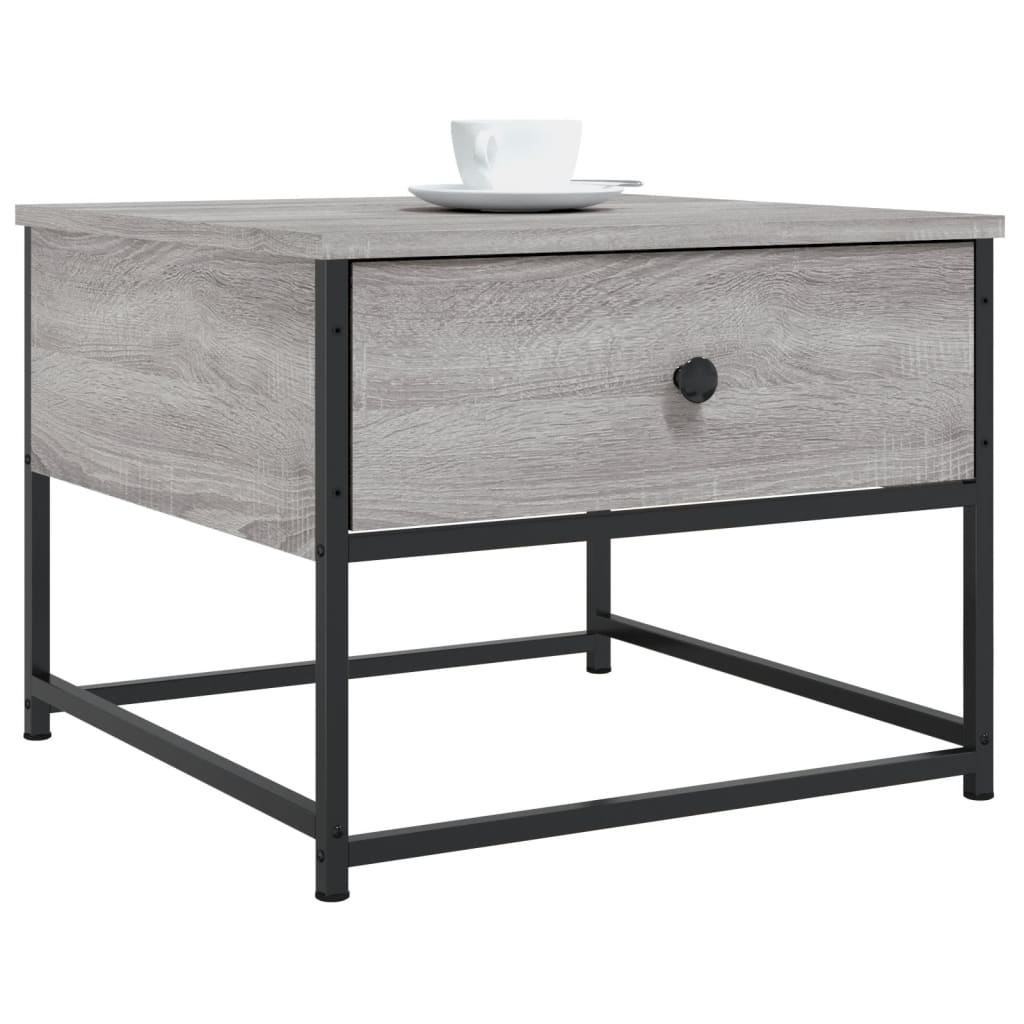 VidaXL Salontafel 51x51x40 cm bewerkt hout grijs sonoma eikenkleurig