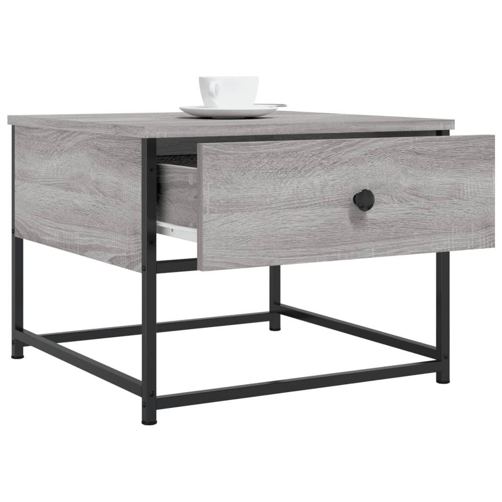 VidaXL Salontafel 51x51x40 cm bewerkt hout grijs sonoma eikenkleurig