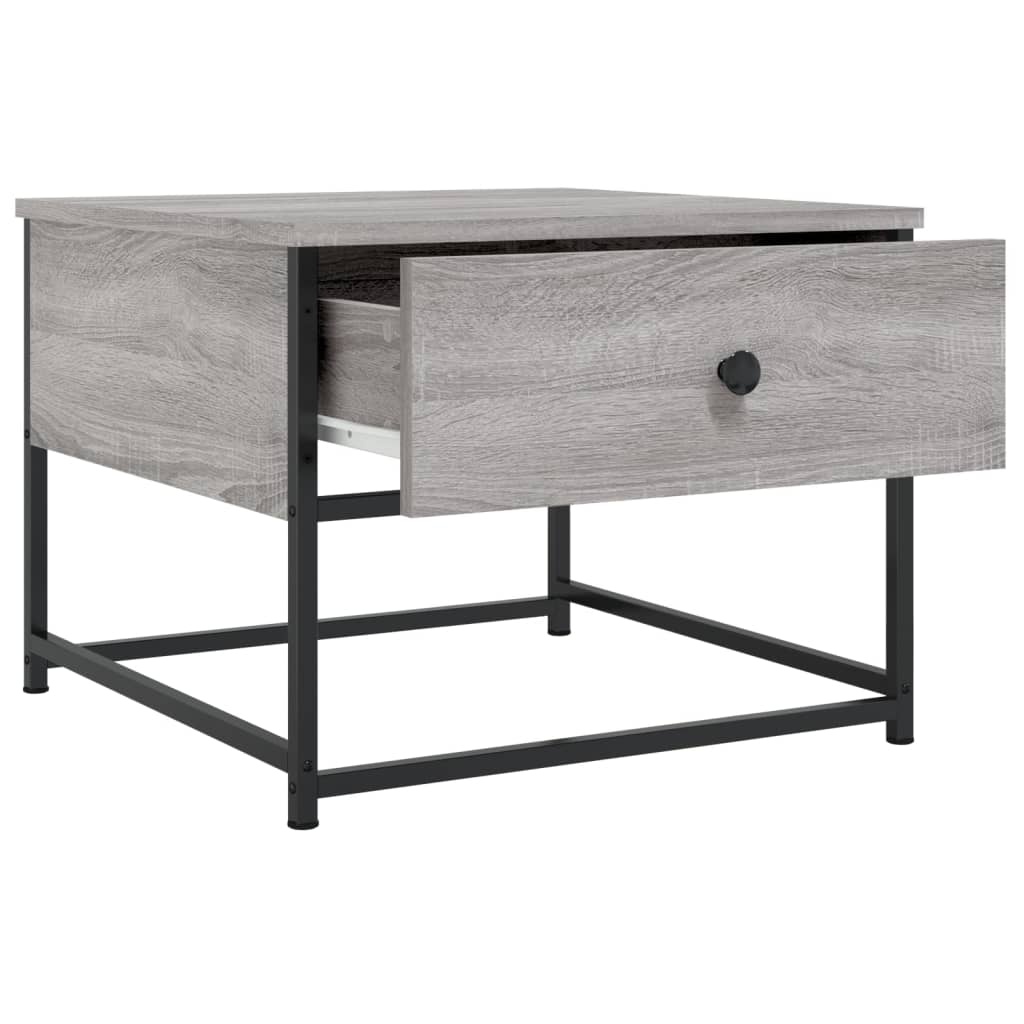 VidaXL Salontafel 51x51x40 cm bewerkt hout grijs sonoma eikenkleurig