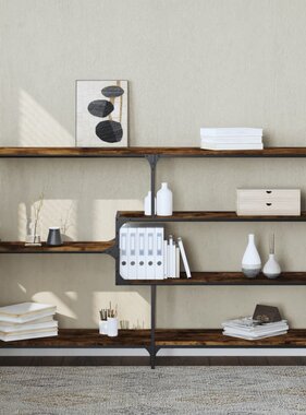 VidaXL Wandtafel 160x32x95 cm bewerkt hout gerookt eikenkleurig