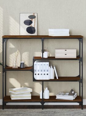 VidaXL Wandtafel 103x32x95 cm bewerkt hout bruin eikenkleur