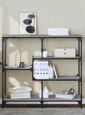 VidaXL Wandtafel 103x32x95 cm bewerkt hout grijs sonoma eikenkleurig