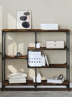 VidaXL Wandtafel 103x32x95 cm bewerkt hout gerookt eikenkleurig