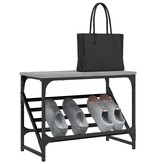 VidaXL Schoenenrek 60x30x45 cm bewerkt hout grijs sonoma