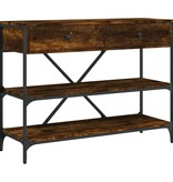 VidaXL Wandtafel met lades en schappen bewerkt hout gerookt eikenkleur