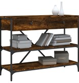 VidaXL Wandtafel met lades en schappen bewerkt hout gerookt eikenkleur