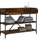 VidaXL Wandtafel met lades en schappen bewerkt hout gerookt eikenkleur