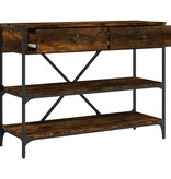 VidaXL Wandtafel met lades en schappen bewerkt hout gerookt eikenkleur