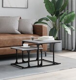 VidaXL 2-delige Tafeltjesset bewerkt hout grijs sonoma eikenkleurig