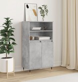 VidaXL Hoge kast 60x36x110 cm bewerkt hout betongrijs