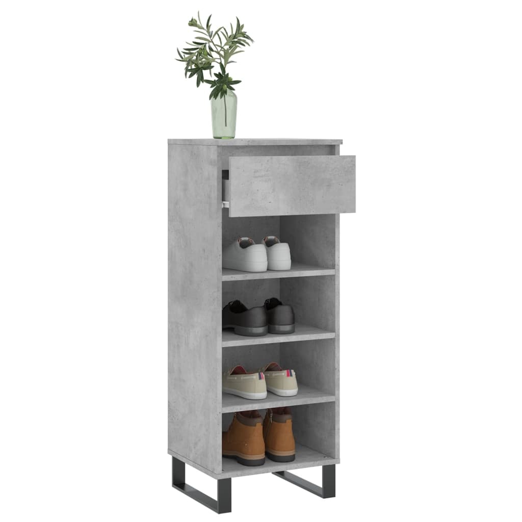 VidaXL Schoenenkast 40x36x105 cm bewerkt hout betongrijs
