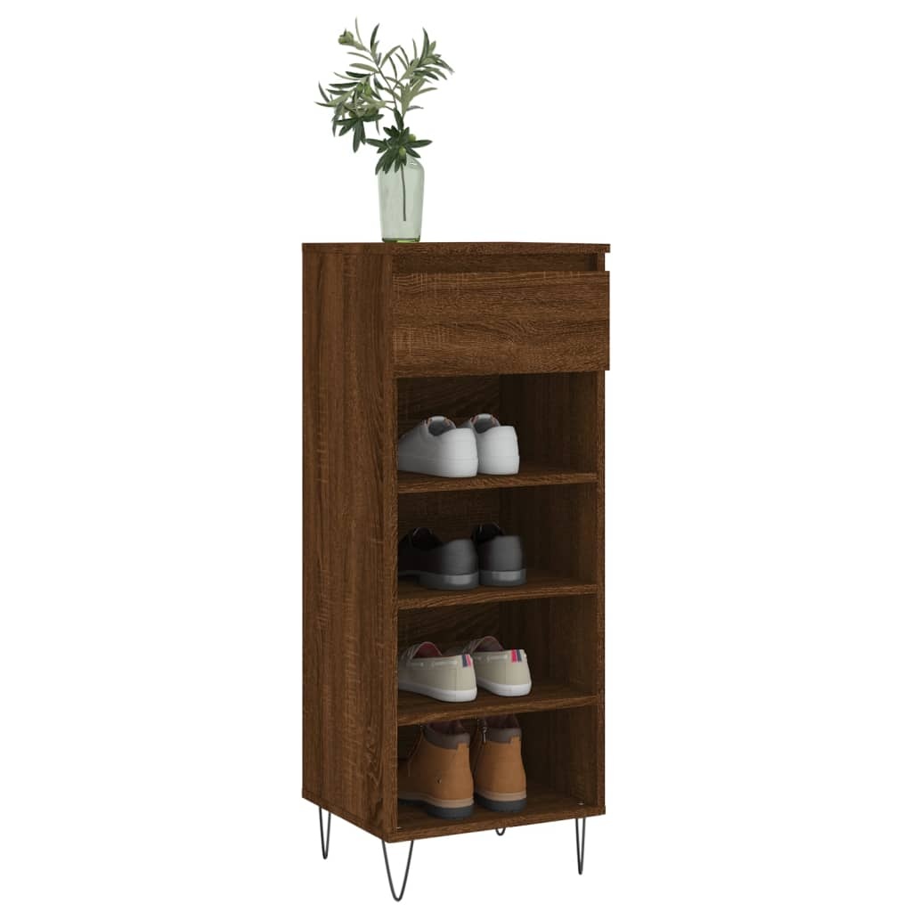 VidaXL Schoenenkast 40x36x105 cm bewerkt hout bruin eikenkleur