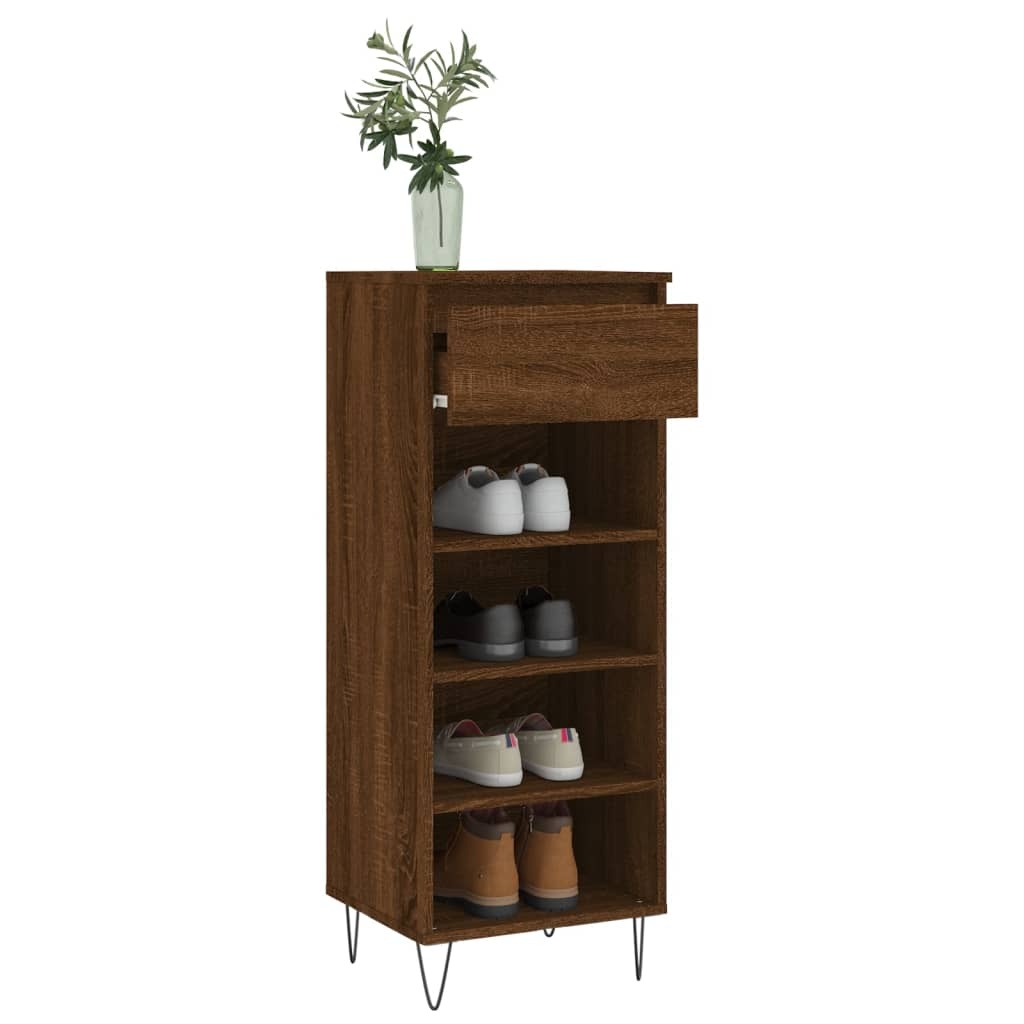 VidaXL Schoenenkast 40x36x105 cm bewerkt hout bruin eikenkleur
