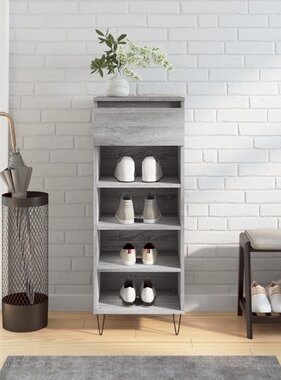 VidaXL Schoenenkast 40x36x105 cm bewerkt hout grijs sonoma