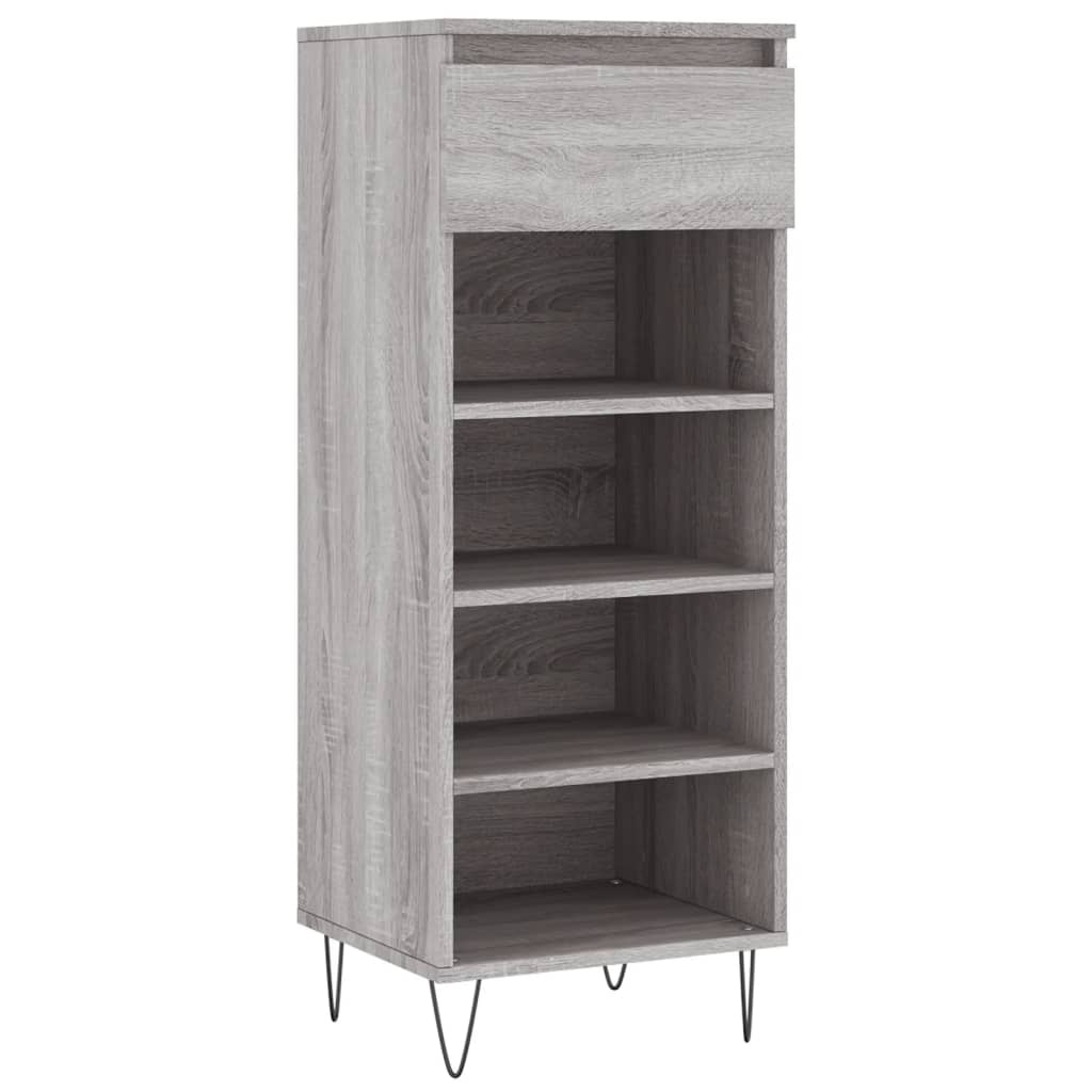 vidaXL Schoenenkast 40x36x105 cm bewerkt hout grijs sonoma