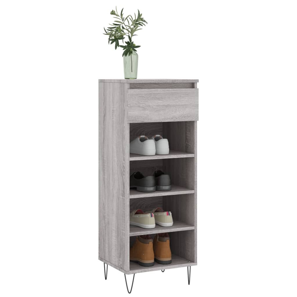 vidaXL Schoenenkast 40x36x105 cm bewerkt hout grijs sonoma