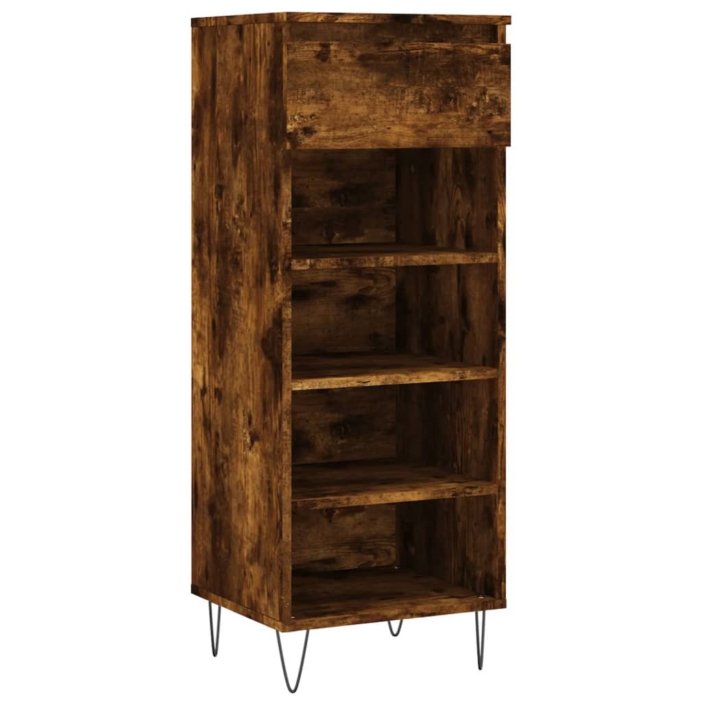 vidaXL Schoenenkast 40x36x105 cm bewerkt hout gerookt eikenkleurig