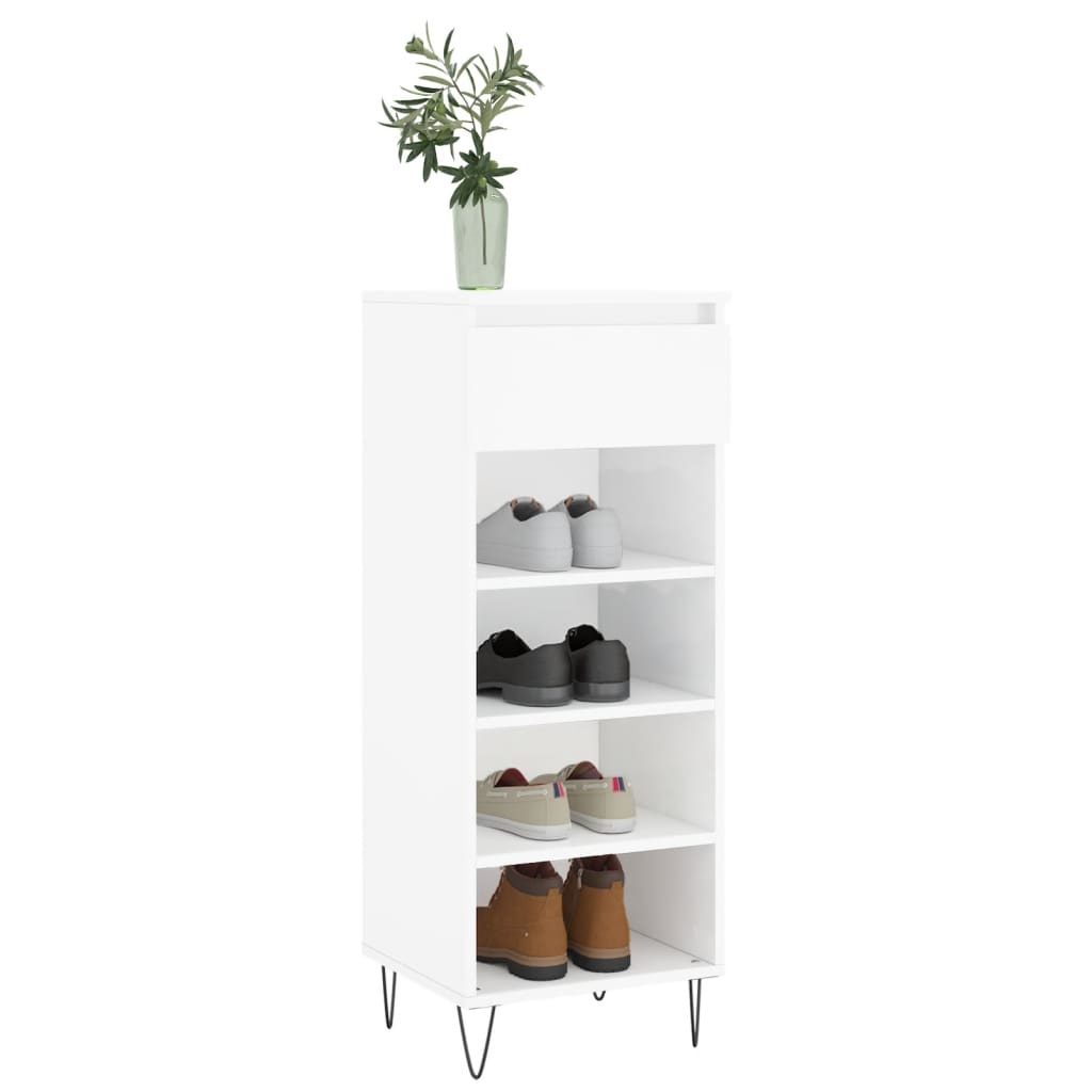 VidaXL Schoenenkast 40x36x105 cm bewerkt hout hoogglans wit
