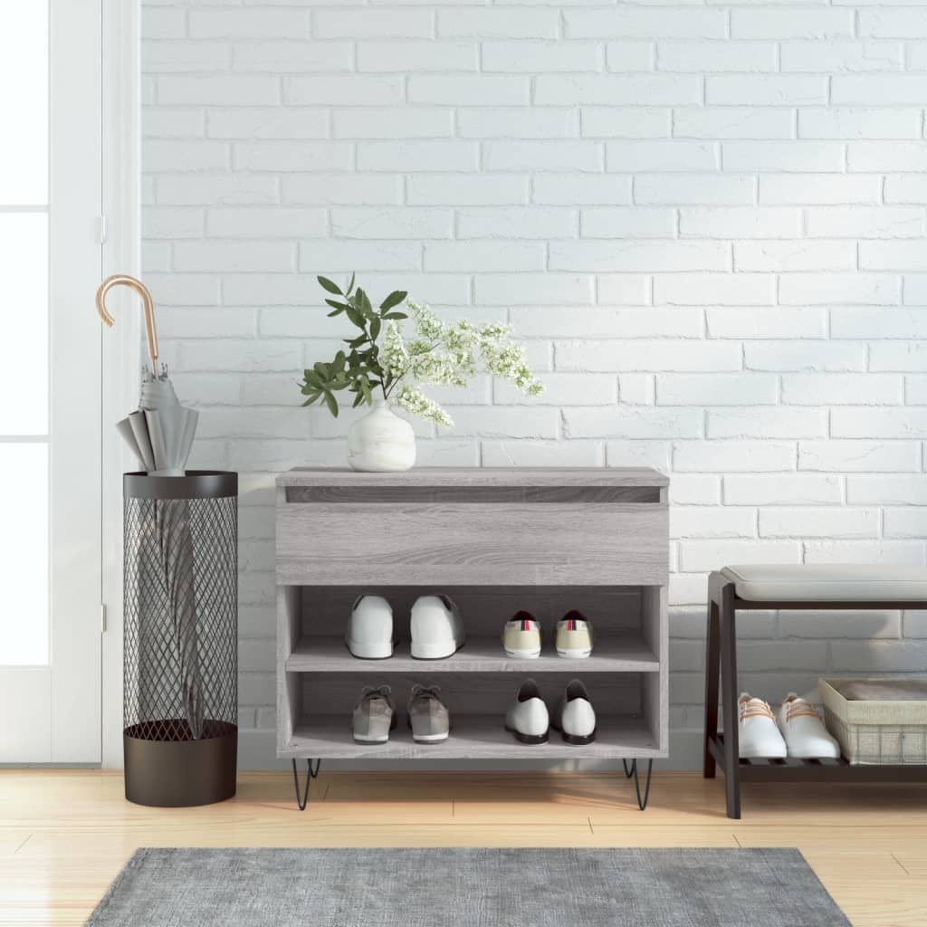 VidaXL Schoenenkast 70x36x60 cm bewerkt hout sonoma grijs