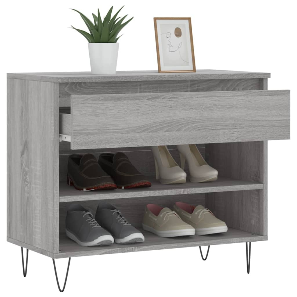 VidaXL Schoenenkast 70x36x60 cm bewerkt hout sonoma grijs