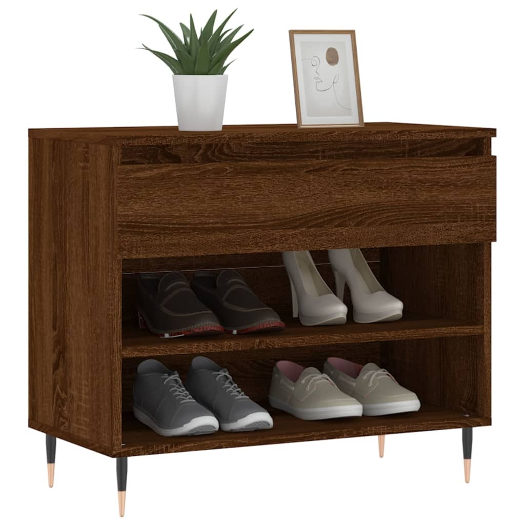 VidaXL Schoenenkast 70x36x60 cm bewerkt hout bruin eikenkleur