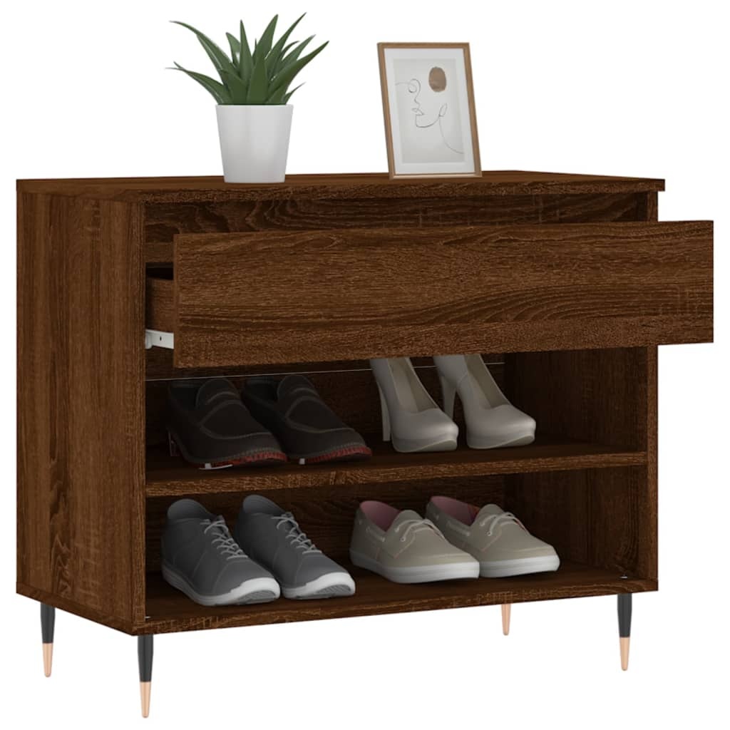 VidaXL Schoenenkast 70x36x60 cm bewerkt hout bruin eikenkleur