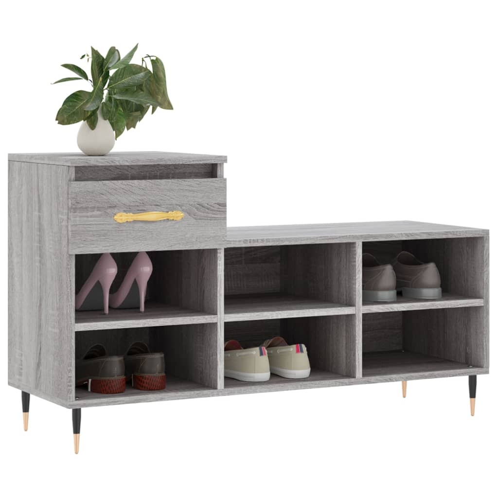 VidaXL Schoenenkast 102x36x60 cm bewerkt hout sonoma grijs